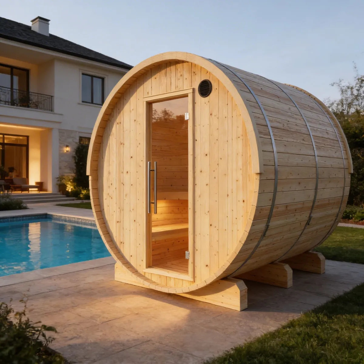 Vassa Finnish Barrel Sauna with Wi-Fi Heater