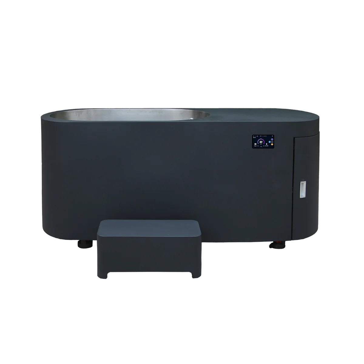 Recovery Legacy CT-21 integrated oval cold plunge, front view