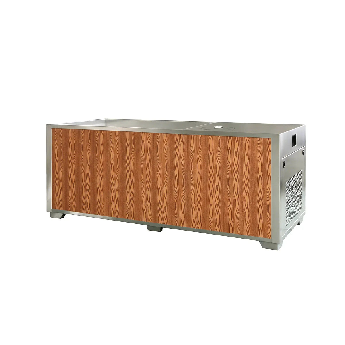 Side view of Recovery Legacy CT-22 cold plunge with built-in cooling compartment