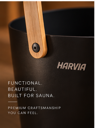 Harvia Black Pail and Ladle Set