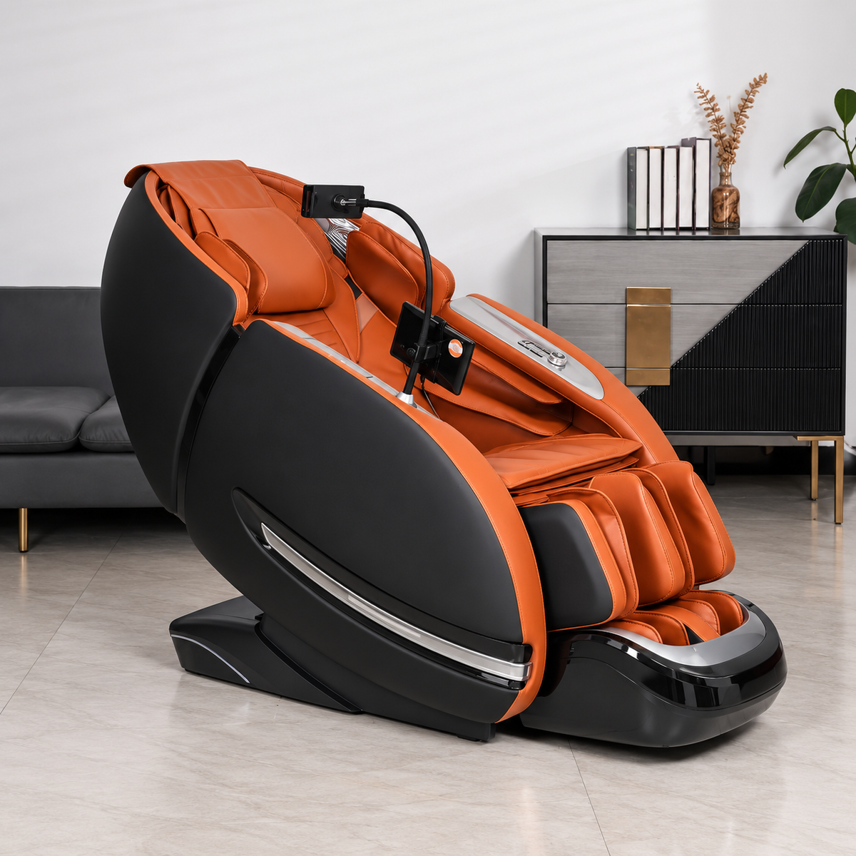 360massage Raha 4D Massage Chair in Black x Orange