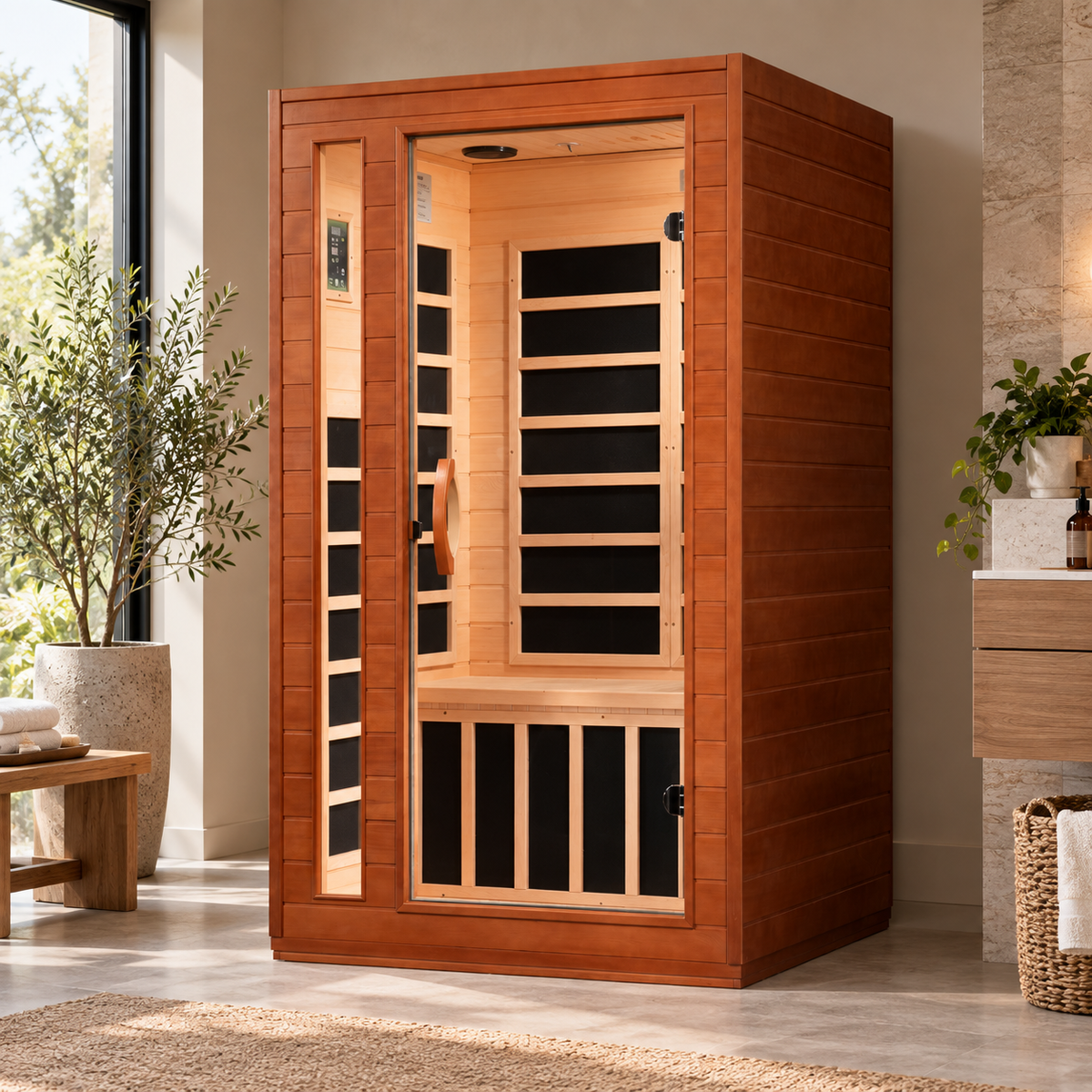 Dynamic Cordoba Elite DYN-6203-01 straight-on lifestyle view in a modern home wellness room