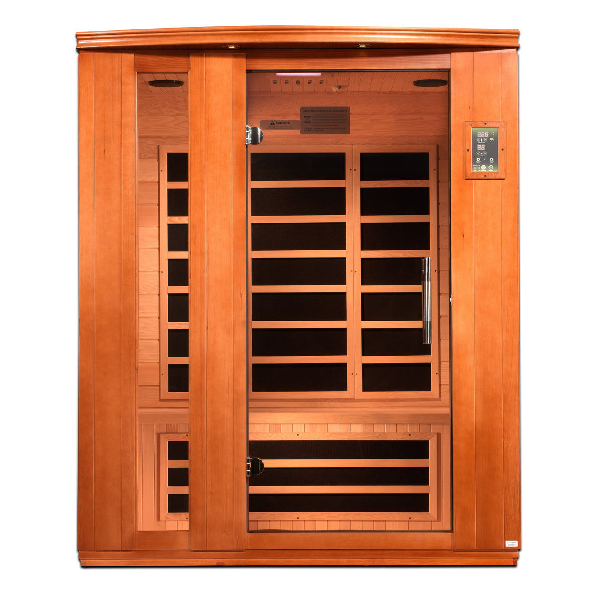 Dynamic Lugano Elite DYN-6336-02 3-person Ultra Low EMF FAR infrared sauna manufacturer exterior view