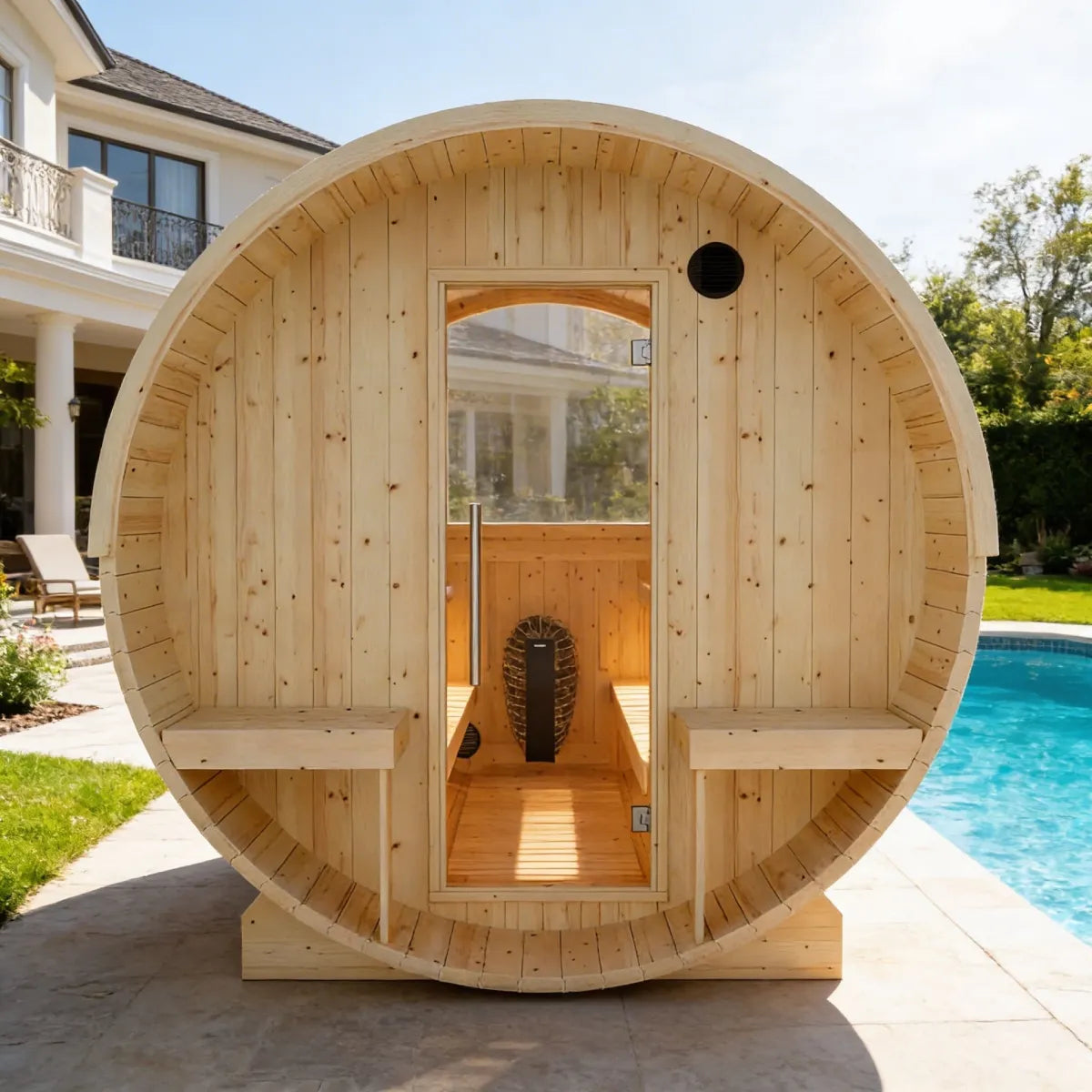 Helsinki Finnish Barrel Sauna with Terrace and WiFi Heater — additional product view 2