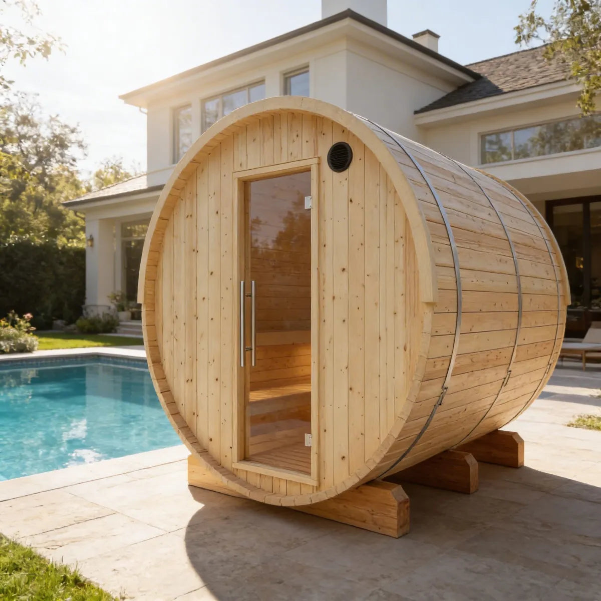 Tampere Finnish Barrel Sauna with Wi-Fi Heater