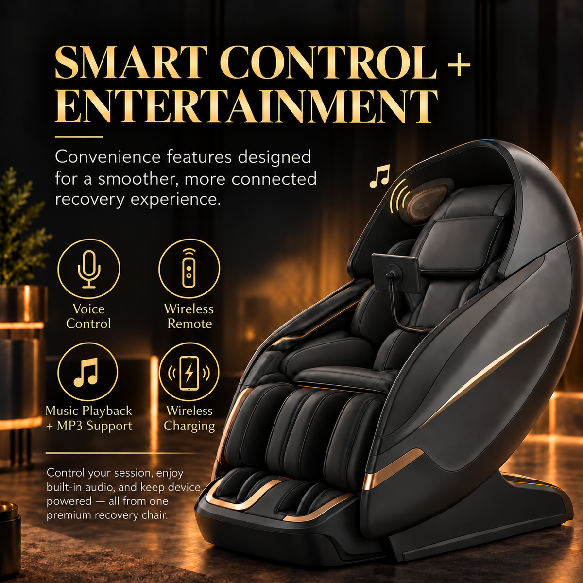 TruComfort OmniSense 4D Massage Chair feature infographic