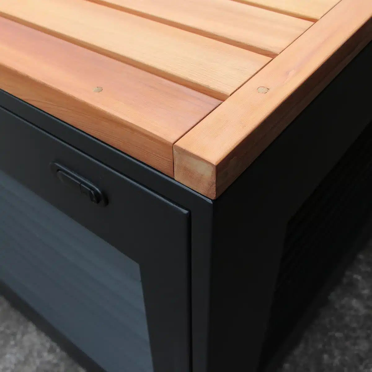 Close-up detail of the Recovery Legacy CT-14 cold plunge cabinet finish