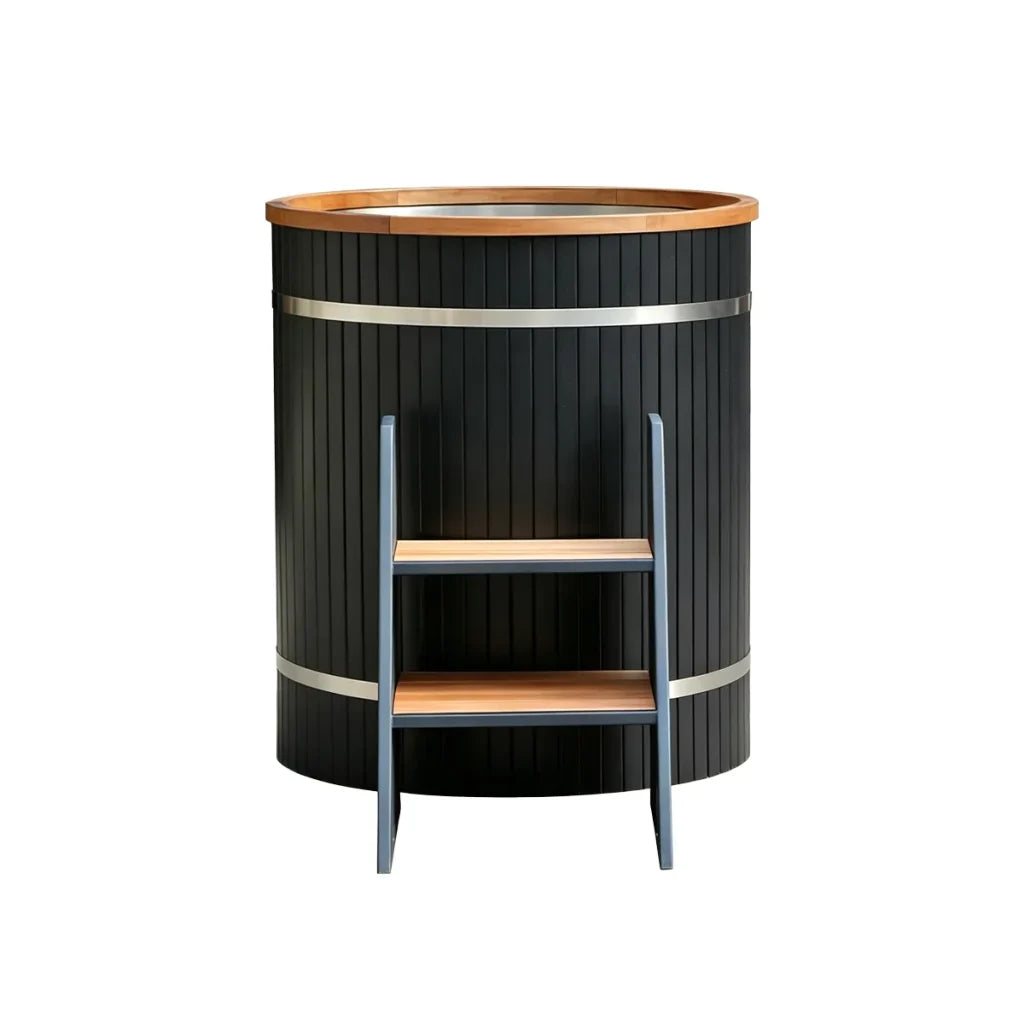 Bropool CT-06 round cold plunge in black WPC configuration