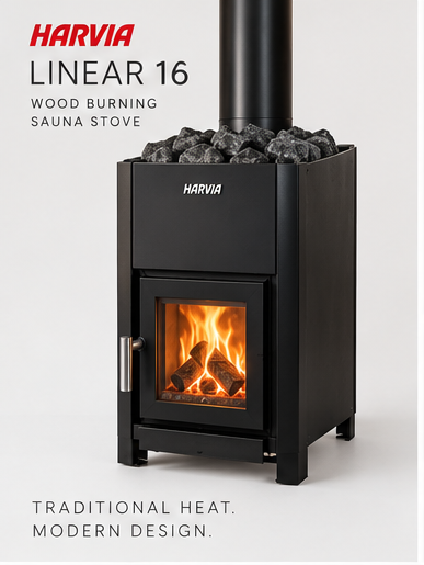 Harvia Linear 16 wood burning sauna stove gallery image 1